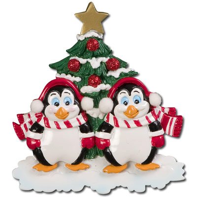 Personalized Penguin Couple Gift Expertly Handwritten Ornament