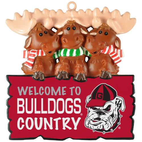 Georgia Bulldogs NCAA “Welcome to Bulldogs Country” Hanging Moose Ornament (Appx 3.5″)