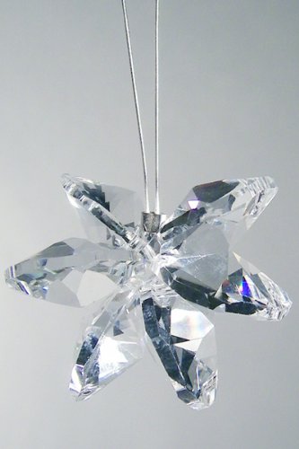 Beautiful Ornament Snowflake-Medium-Clear (1.15″ Dia.) Crystal Charm Ornament – Clear – Swarovski Crystal