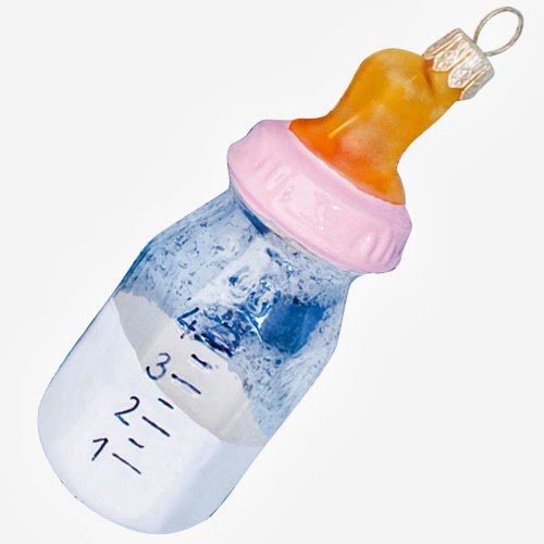 Ornaments to Remember, Baby Bottle Christmas Ornament, Pink