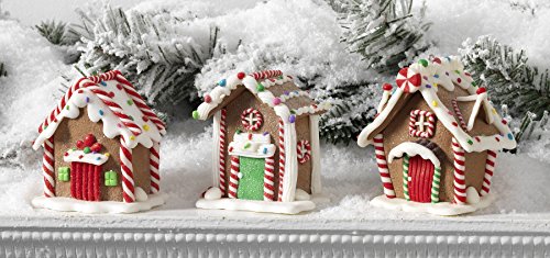 RAZ Imports Christmas Gingerbread House Ornament – Set of 3