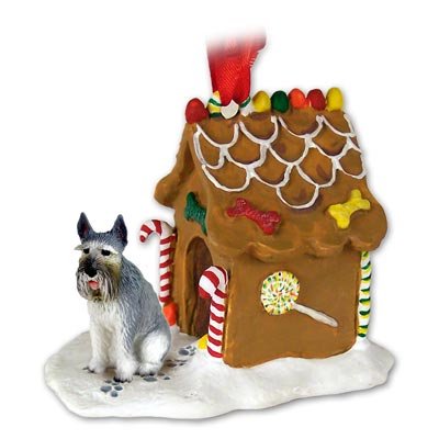 GIANT SCHNAUZER Dog Gray GINGERBREAD HOUSE Christmas Ornament NEW 58A