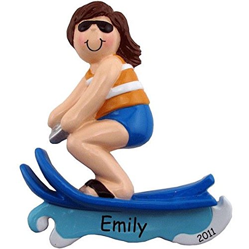 Water Ski Girl Personalized Christmas Tree Ornament