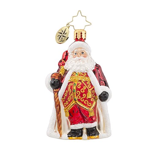 Christopher Radko Vest of the Day Santa Gem Glass Christmas Ornament – 3″h.