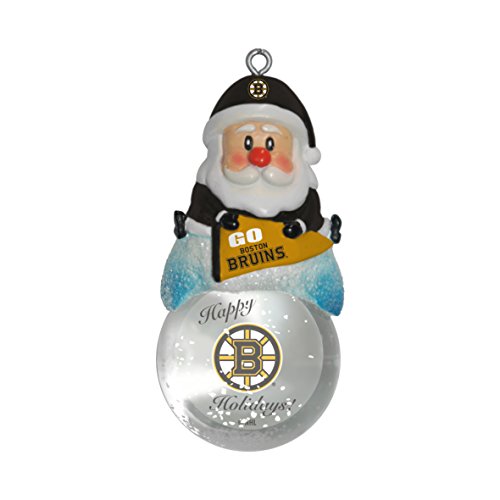 NHL Boston Bruins Snow Globe Ornament, Silver, 1.5″