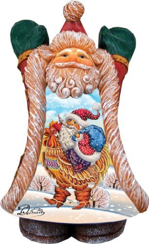 G. Debrekht Rooster Greeting Santa