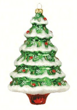 Margaret Cobane Glass Ornament – Snowflake Tree Green