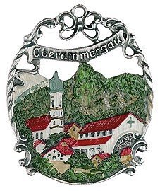 Oberammergau Germany German Pewter Christmas Ornament
