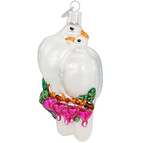Old World Christmas – Love Birds Ornament – Hand Painted Blown Glass – For Fake and Real Trees