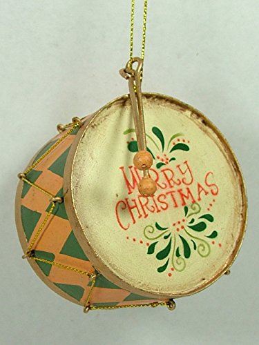 Orange Merry Christmas Realistic Rock ‘n Roll Red Bass Drum Christmas Ornament