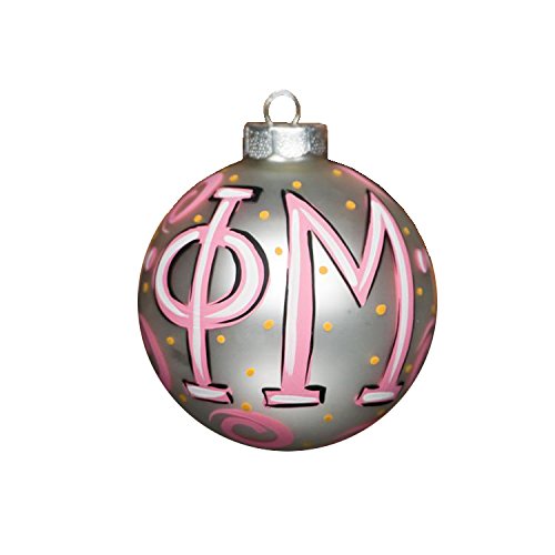 Glory Haus Phi Mu Glass Ornament, 4-Inch