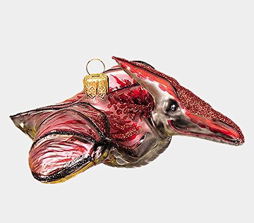 Flying Pterodactyl Dinosaur Polish Mouth Blown Glass Christmas Ornament