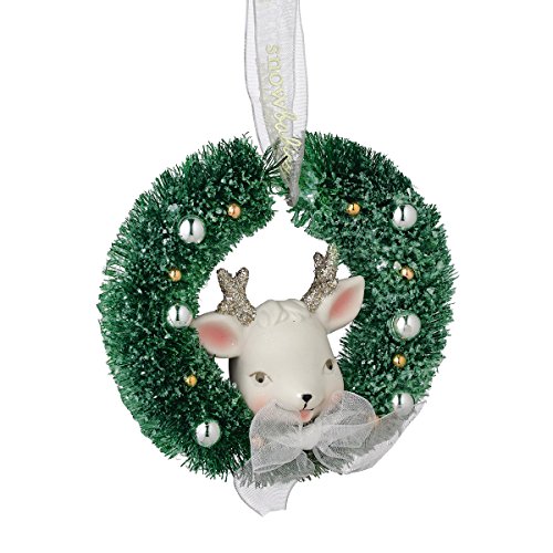 Snowbabies Department 56 Dream Collection Reindeer Wreath Ornament, 3.75-Inch
