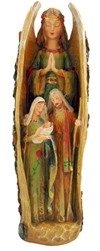 Nativity Scene Holy Family Angel Advent Christmas Home Decor 16 1/2 Inches Tall
