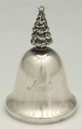 Reed and Barton Noel Bell Silver Plated Ornament Oh Christmas Tree