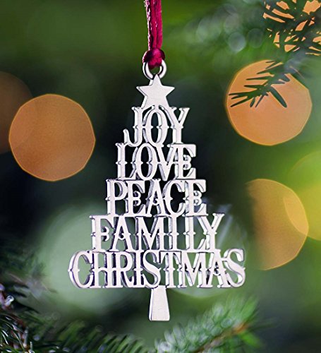 Solid Pewter Christmas Ornament, in Holiday Sentiment