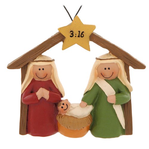 Nativity With Manger And Star Ornament