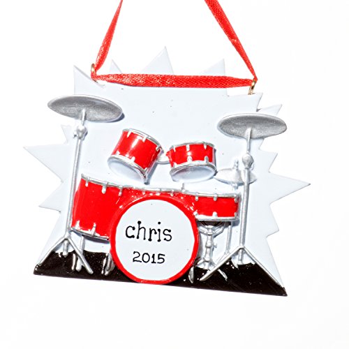 Muscial Christmas Holiday Drum Ornament-Free Name Personalized-Shipped In One Day