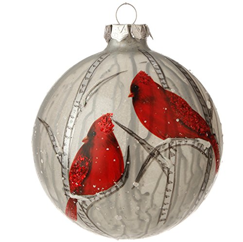 RAZ Imports – Graphic Woodland – 4″ Cardinal Ball Christmas Tree Ornament