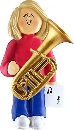 Music Treasures Co. Female Musician Tuba Ornament – Blonde