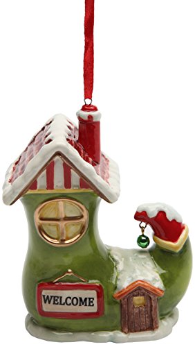 Cosmos Gifts 10940 Holiday Shoe House Figurine, 4-1/8-Inch