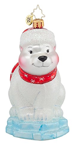 Christopher Radko Glass Polar Paul the Polar Bear Christmas Ornament #1017812