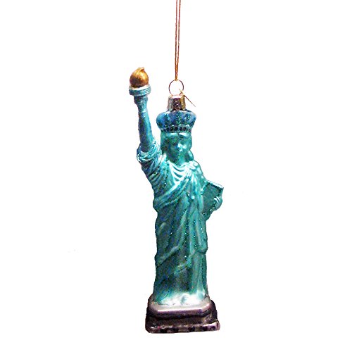 Kurt Adler Noble Gems Glass Statue of Liberty Ornament, 5.5-Inch