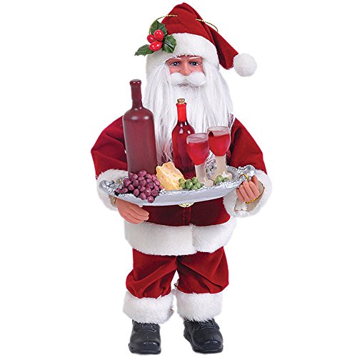 Santa Claus With Wine And Cheese Christmas Ornament XMAS Holiday Home Décor