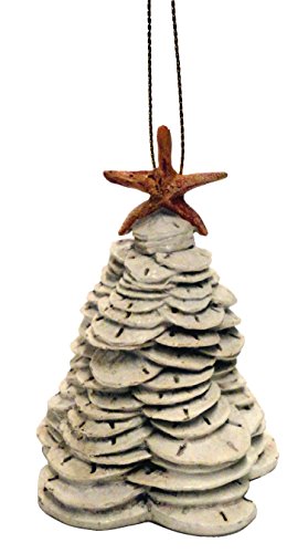 Resin Sand Dollar Stacked Christmas Tree Ornament with Starfish Top