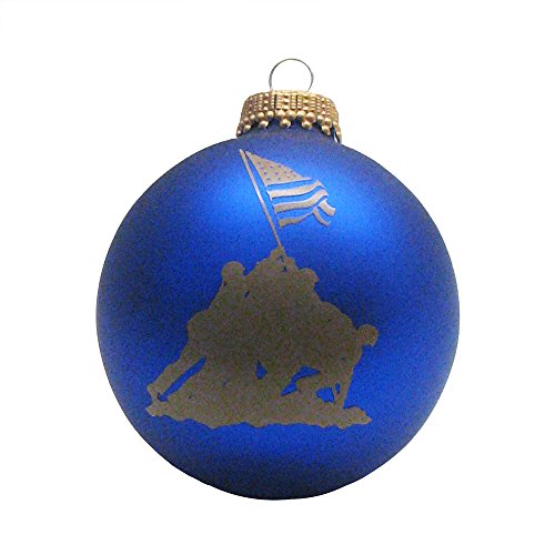 Kurt Adler Glass Marine Corps Iwo Jima Ball Ornament,  2 5/8-Inch