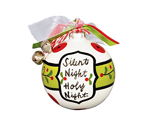 Hand Painted “Silent Night Holy Night” Hanging Christmas Tree Ornament