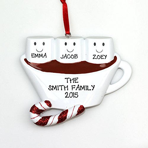 Personalized Christmas Ornament HOT CHOCOLATE FAMILY WITH 1 KID