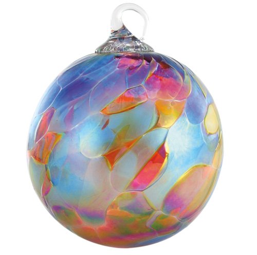 Glass Eye Studio Hand Blown Glass Ornament – Rhubarb Mosaic