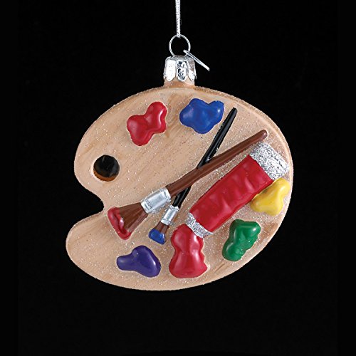 Noble Gems Artists Painting Palette Glass Christmas Ornament