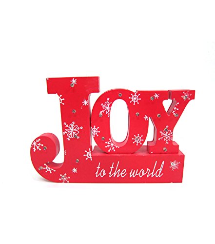 LED Lighted Joy to the World Wooden Tabletop Sign Holiday Decoration