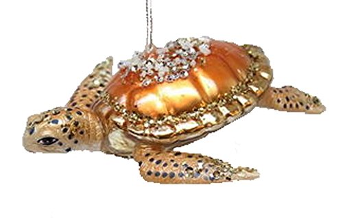 December Diamonds Blown Glass Embellished Sea Turtle Christmas Ornament