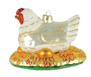 Margaret Cobane Glass Ornament – Hen