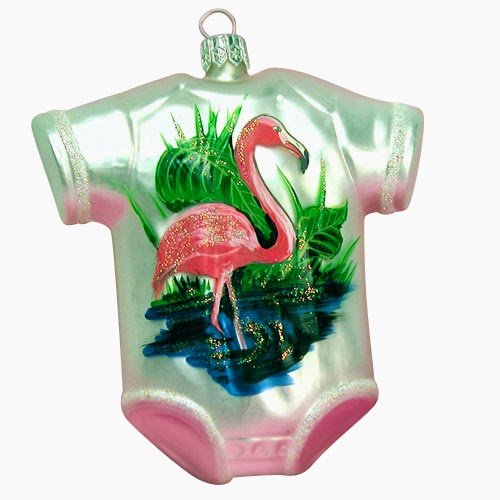 Ornaments to Remember: BABY’S FIRST BODY SUIT Christmas Ornament (Flamingo)