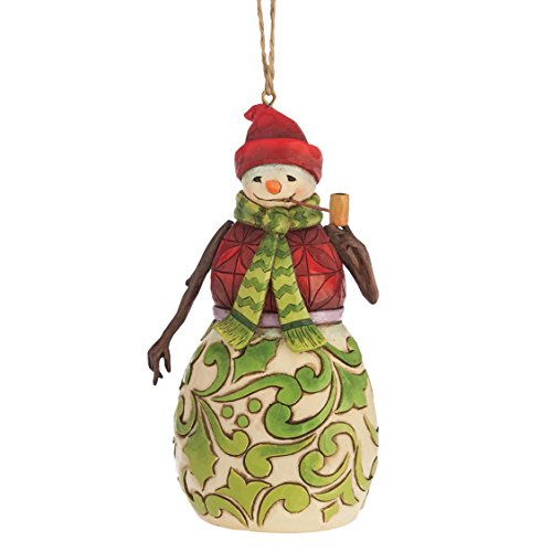 Enesco Jim Shore Red and Green Snowman Ornament
