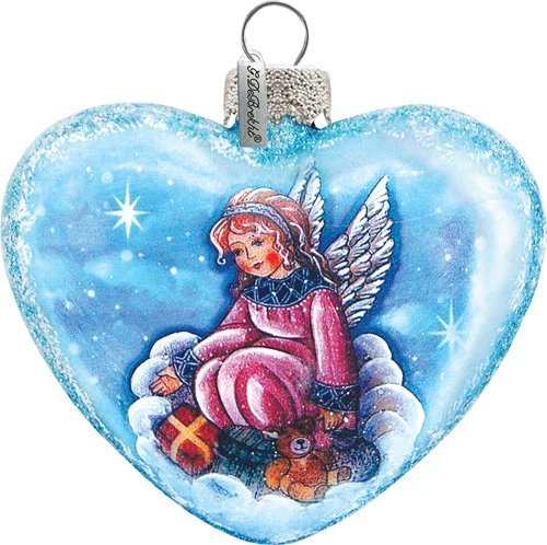 G. Debrekht Guardian Angel Heartglass Ornament, 5.5″