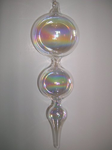 Jim Marvin Collection Bubble Gum Finial Ornament, Clear Iridescent, 11″