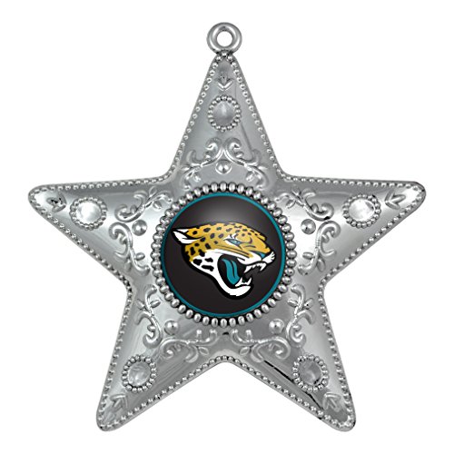 NFL Jacksonville Jaguars Silver Star Ornament, Small, Silver