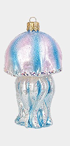 Jellyfish Ocean Life Polish Mouth Blown Glass Christmas Ornament