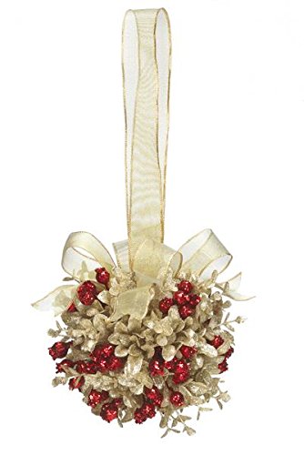 GANZ 5″ Kyrstal Kiss Ball Ornament, Door, Decor Mistletoe – Wedding Acrylic Kissing Crystal-like KK202