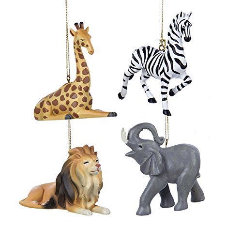 Kurt Adler Resin Zoo Animal Ornament Set