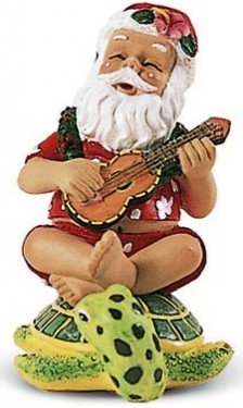 Hawaiian Christmas Ornament Santa on Turtle