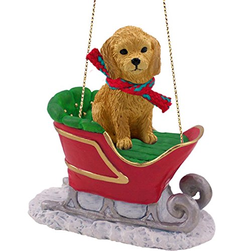 Goldendoodle Sleigh Ride Ornament