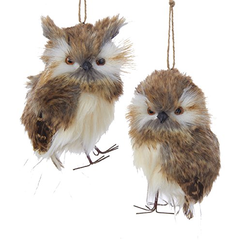 Kurt Adler 5″ Brown Owl Pair Ornament 2pc
