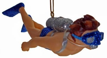 December Diamonds Mr. Diver Christmas Ornament- In Diving Gear he is Lean & 5.5 inches Long. Ready to Hang on a Gold Cord & Gift Boxed!Perfect Christmas Gift for the Scuba Diver in your Life!