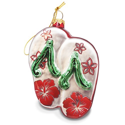 Island Heritage Merry Slippers Collectible Glass Hawaiian Ornament